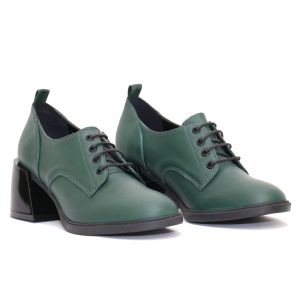 Γυναικεία Δετά Παπούτσια Mille Luci 21303 Green Leather