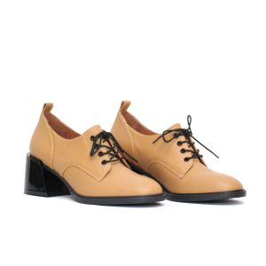 Γυναικεία Δετά Παπούτσια Mille Luci 21303 Beige Leather