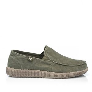 Walk In Pitas WP150-Slip On Washed Χακί Ανδρικά Loafers Ανατομικά
