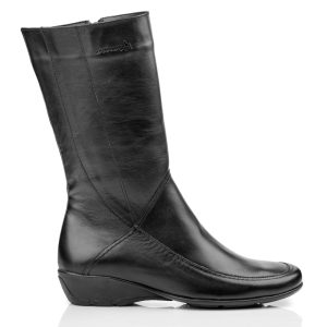Boxer 52976-15-111 Δερμάτινες γυναικείες μπότες σε Μαύρο χρώμα