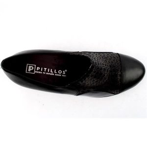 Pitillos 5330 Δερμάτινα Slip On σε Μαύρο – Ανθρακί χρώμα Ανατομικά
