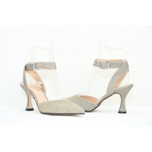 Ellen Shoes Γυναικείες Γόβες 84167 με Glitter Επένδυση σε Ίριδα – ασημί χρώμα
