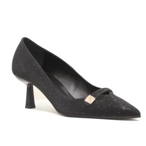 Ellen Shoes Γυναικείες Γόβες 51267 με Micro-Glitter Επένδυση σε Μαύρο χρώμα