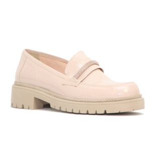 Anteos 2024-017 Γυναικεία Loafers Παπούτσια Eco σε Nude λουστρίνι χρώμα