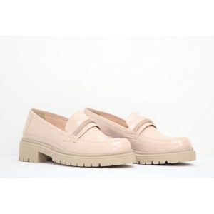 Anteos 2024-017 Γυναικεία Loafers Παπούτσια Eco σε Nude λουστρίνι χρώμα